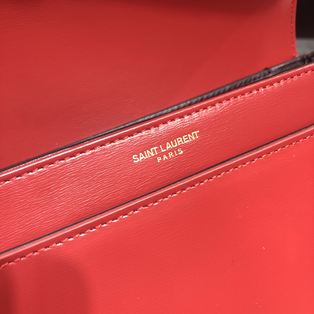 Saint Laurent Solferino Box Medium Calfskin Handbag Shoulder Bag Light Red 634305 